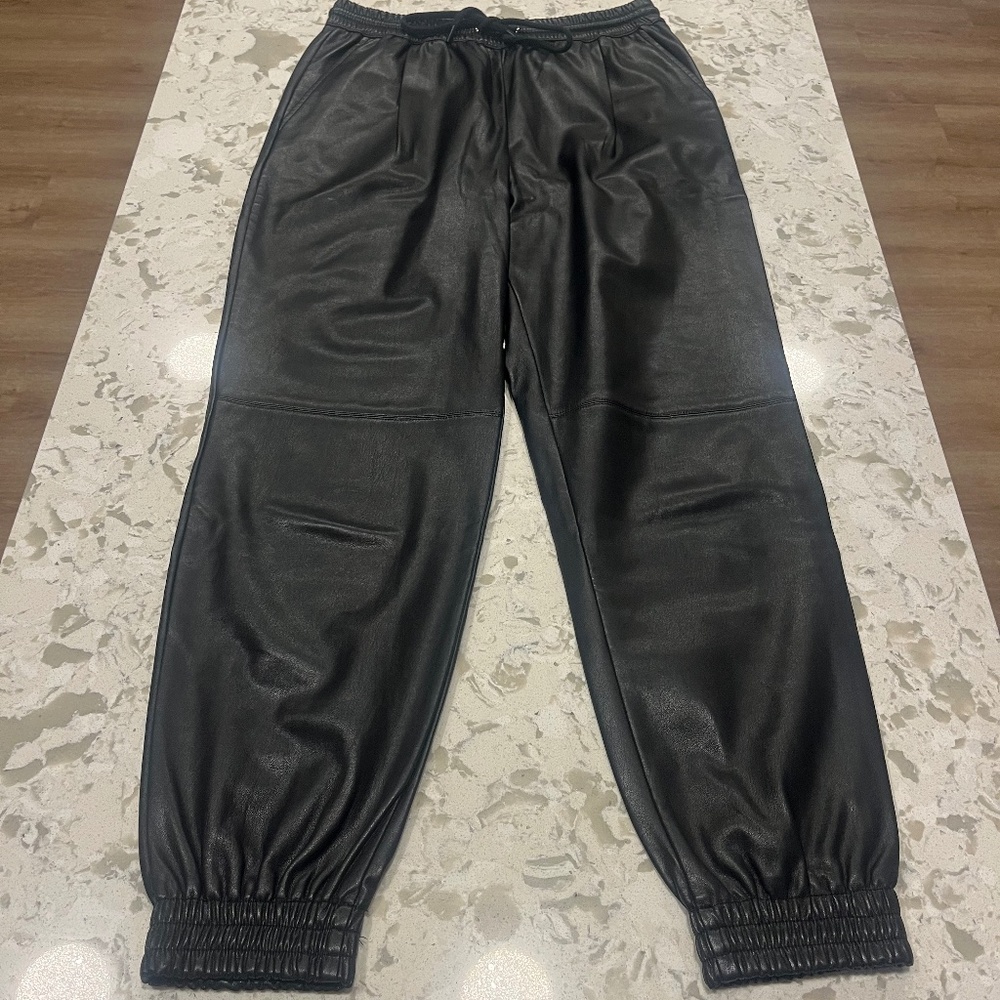 Zara Faux Leather Joggers Streetware Baddie Grunge Goth Woman's Size Small